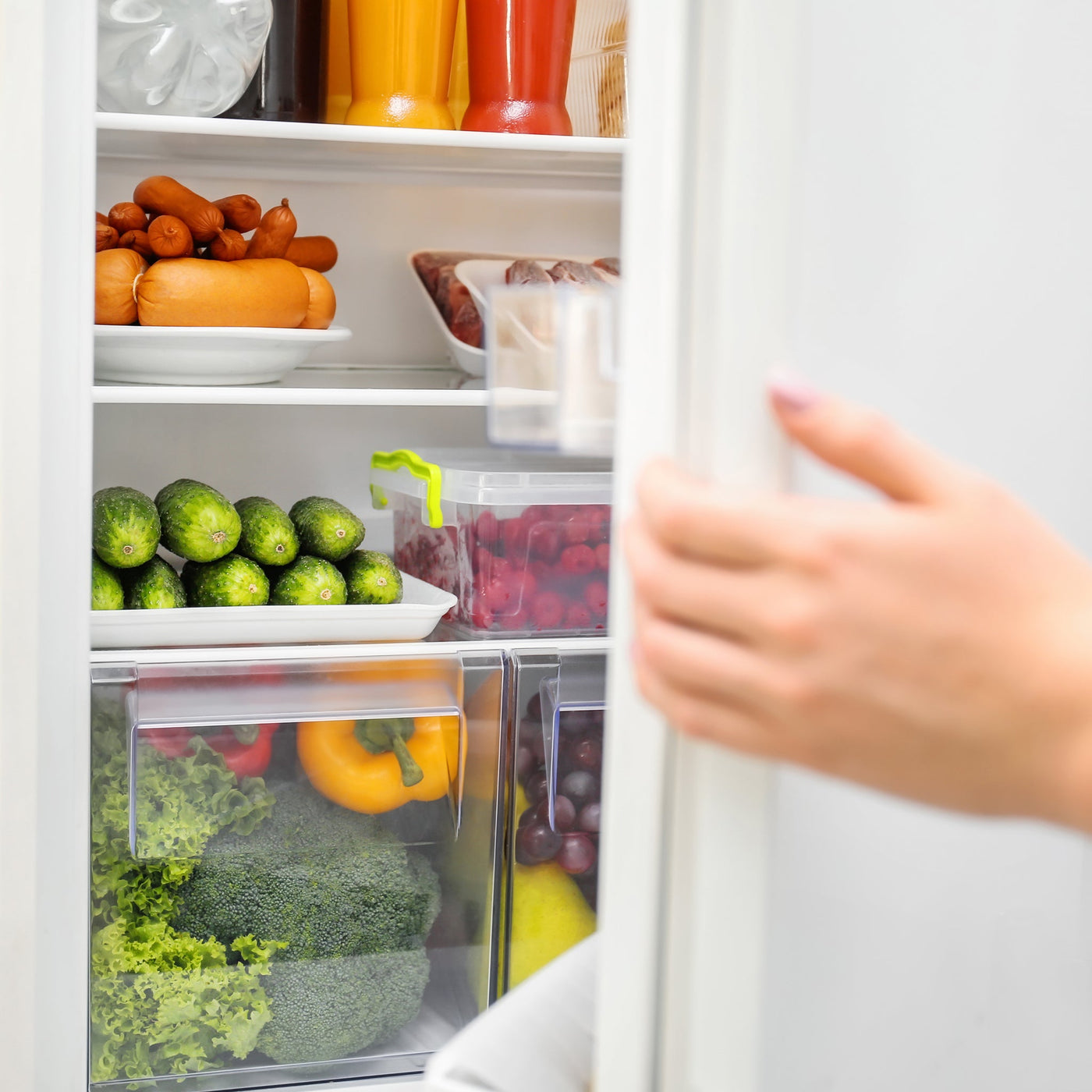 åpne kjøleskapet grønt