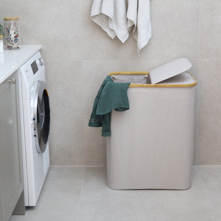 Skittentøyskurv (oppdelt) Beige