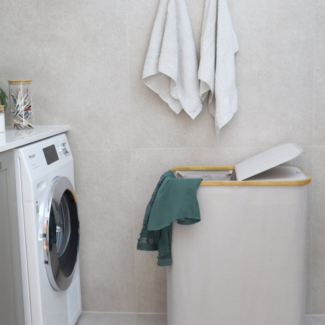 Skittentøyskurv (oppdelt) Beige