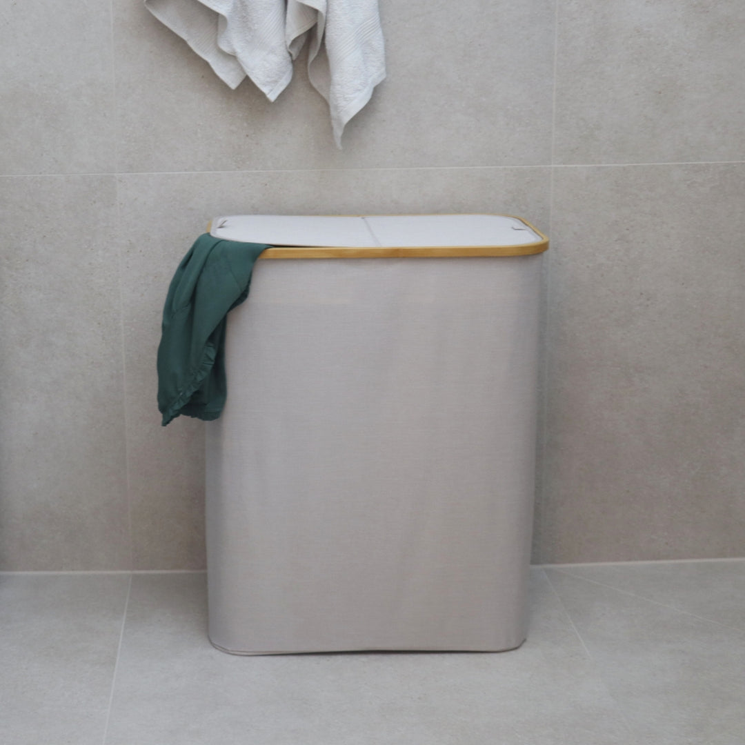 Skittentøyskurv (oppdelt) Beige