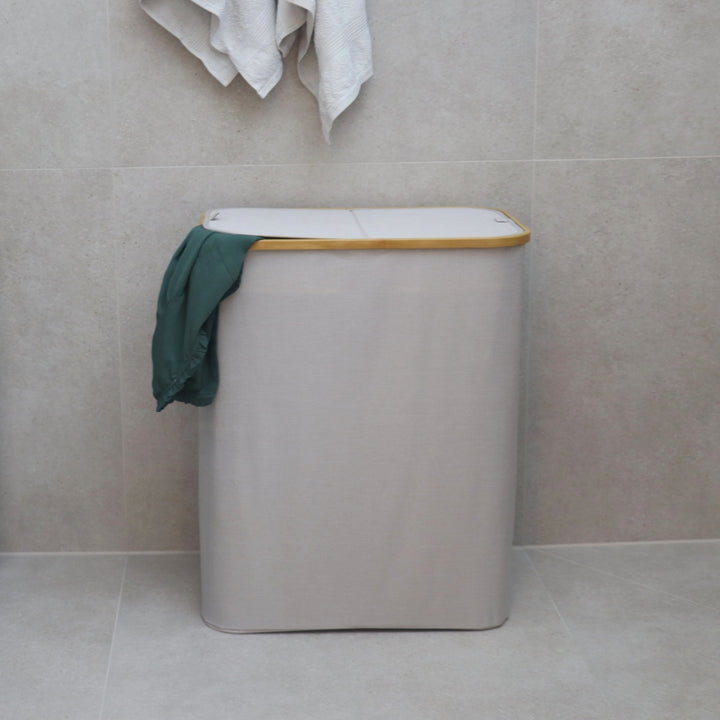 Skittentøyskurv (oppdelt) Beige