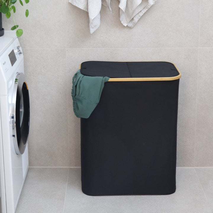 Skittentøyskurv (oppdelt) Svart