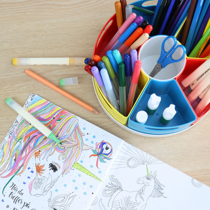 Snurrebrett med bokser (farger)