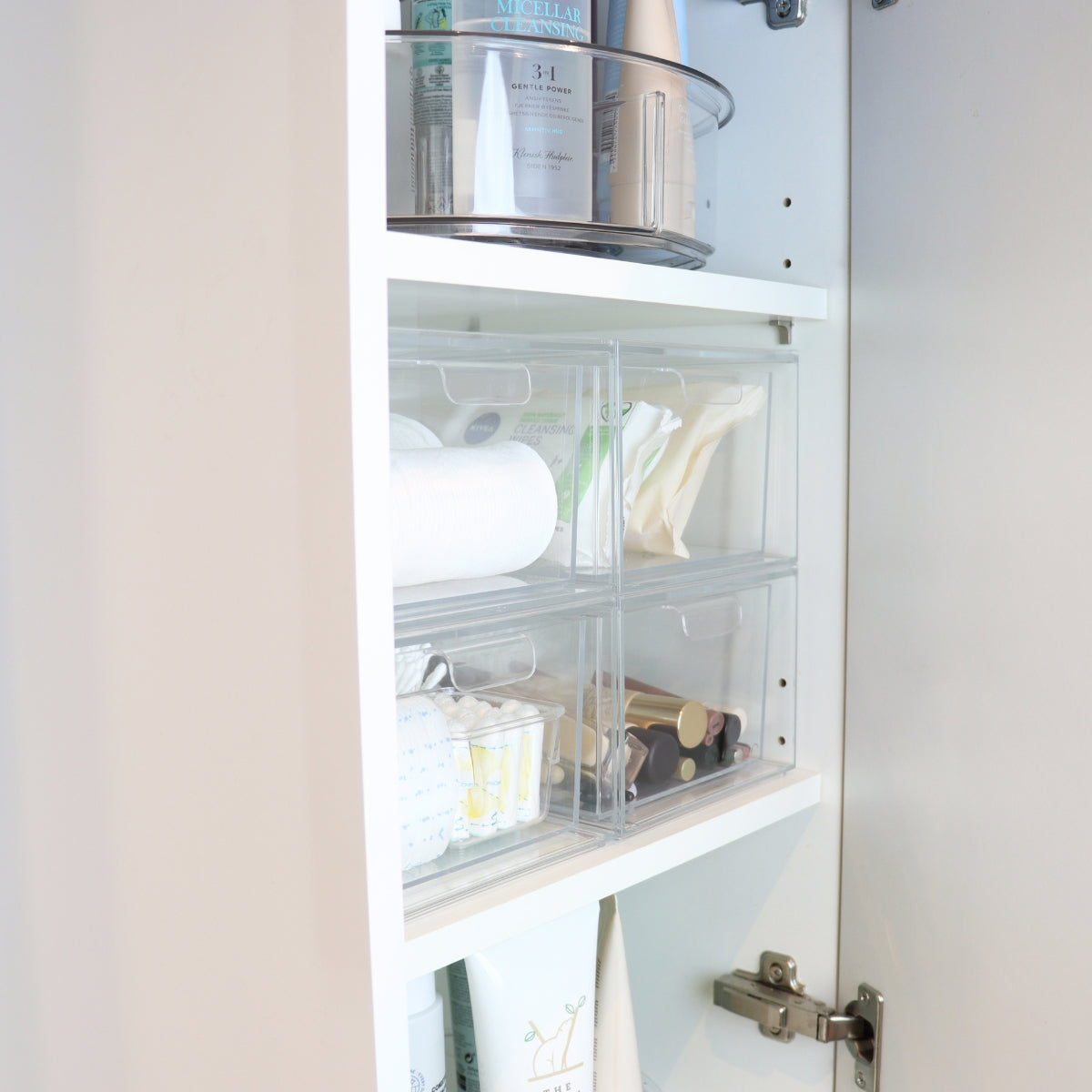 Stablebare skuffer til pads, sminke, qtips og andre småting