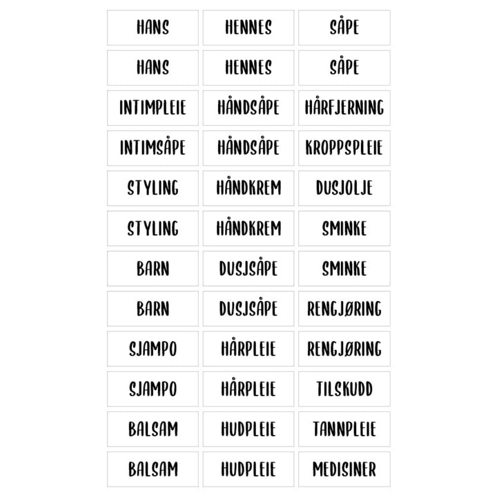 Etiketter til bad