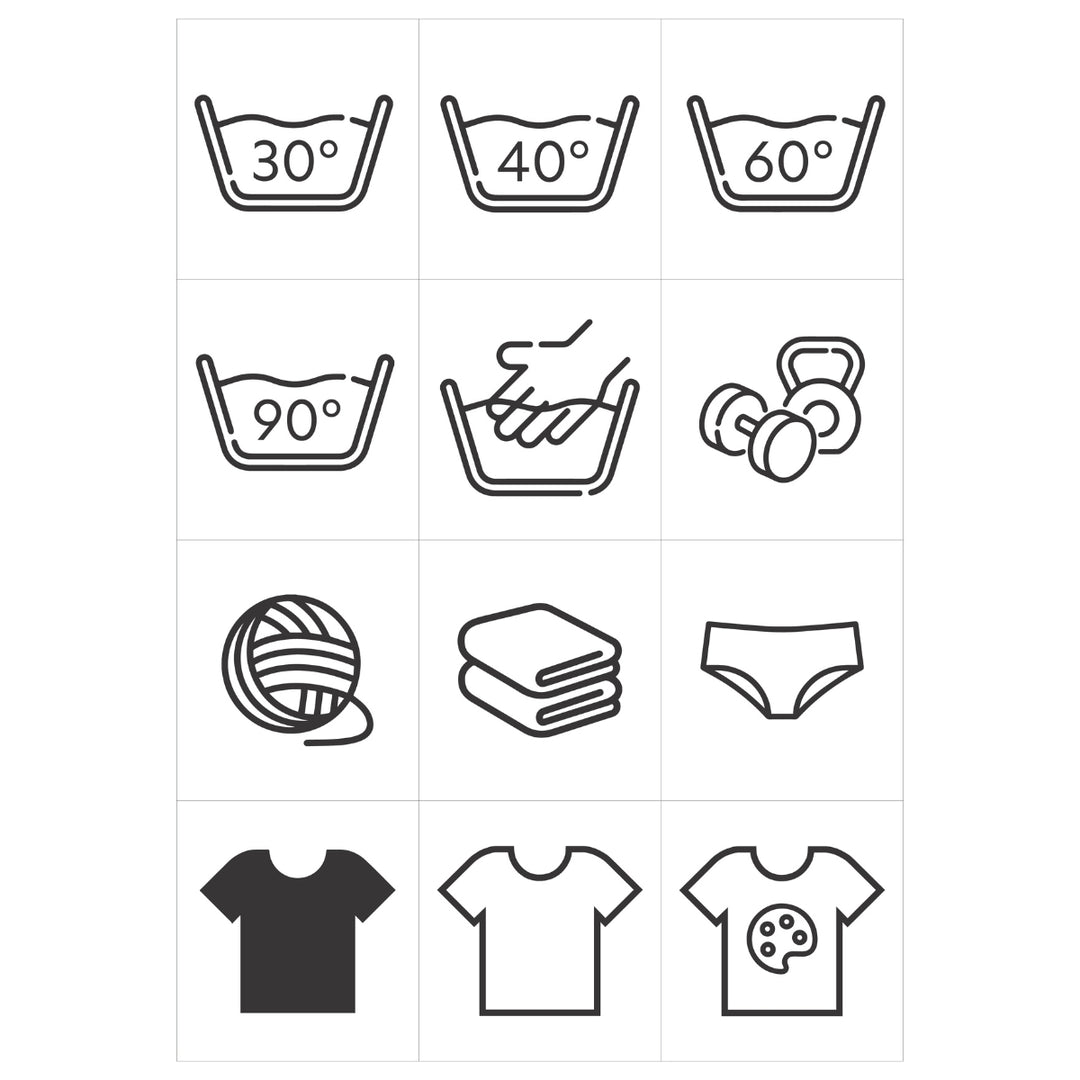 vaskeetiketter til baderom og vaskerom
