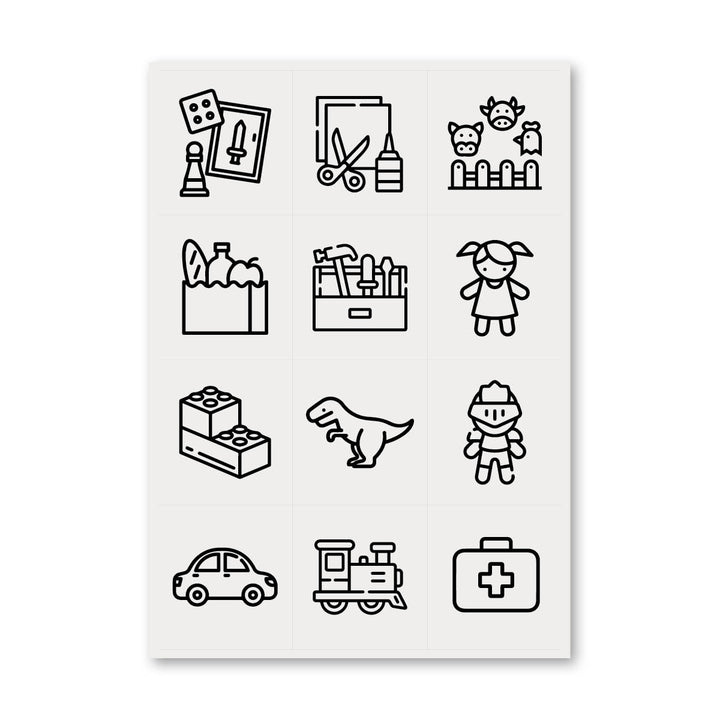 Etiketter til leker (ikoner)