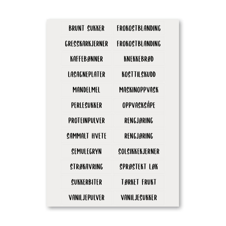 Etiketter til kjøkken (132 stk)