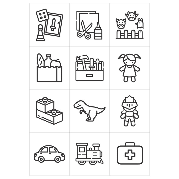 Etiketter til leker (ikoner)