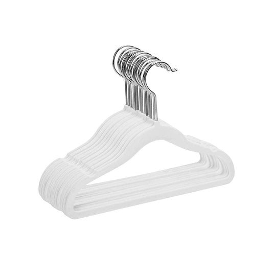 Kleshengere til barn – hvit velour, 10-pk