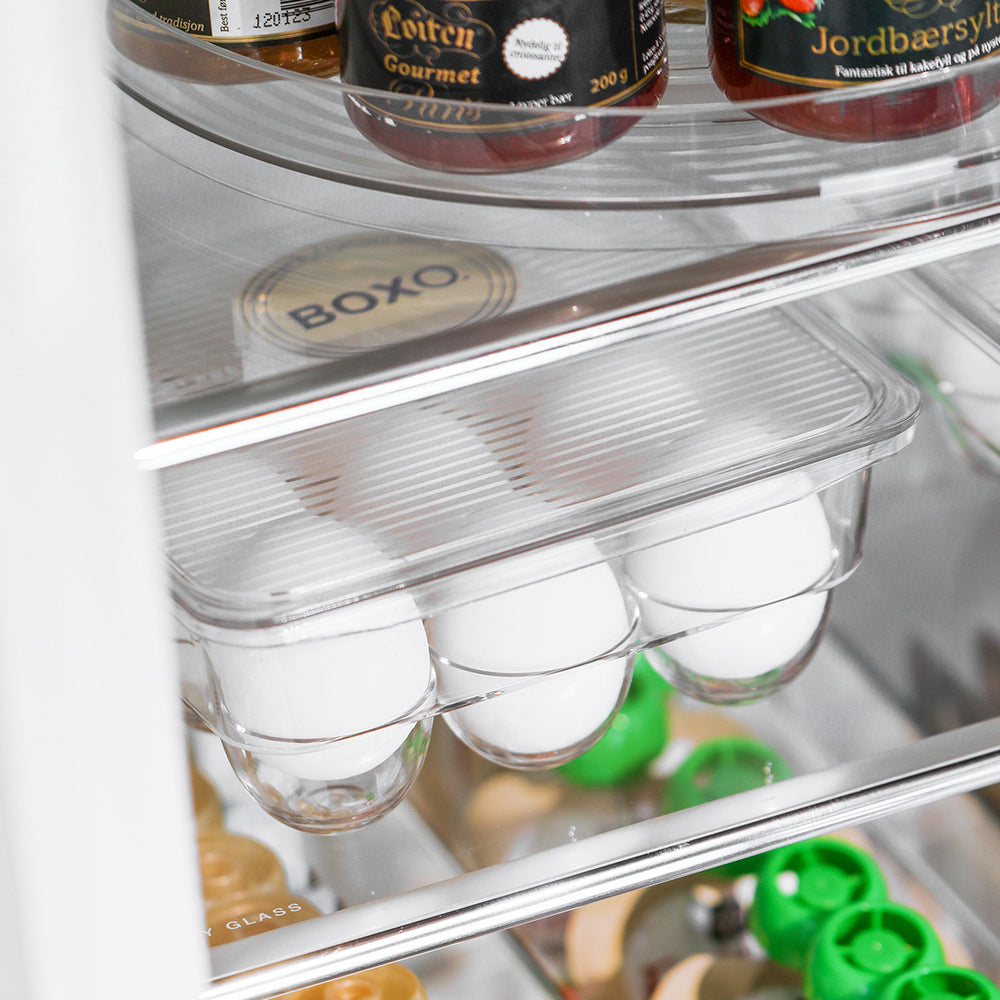 Plassbesparende eggholder i plast – holder eggene dine sikre