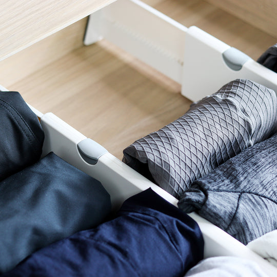 skuffeavdeler, perfekt til få orden i garderobe og hjemme